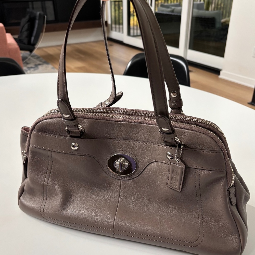 COACH Penelope Leather Satchel Purse,Style #Z27742, Grey